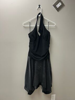 Majora Women’s Black & White‎ Halter Neck Dress